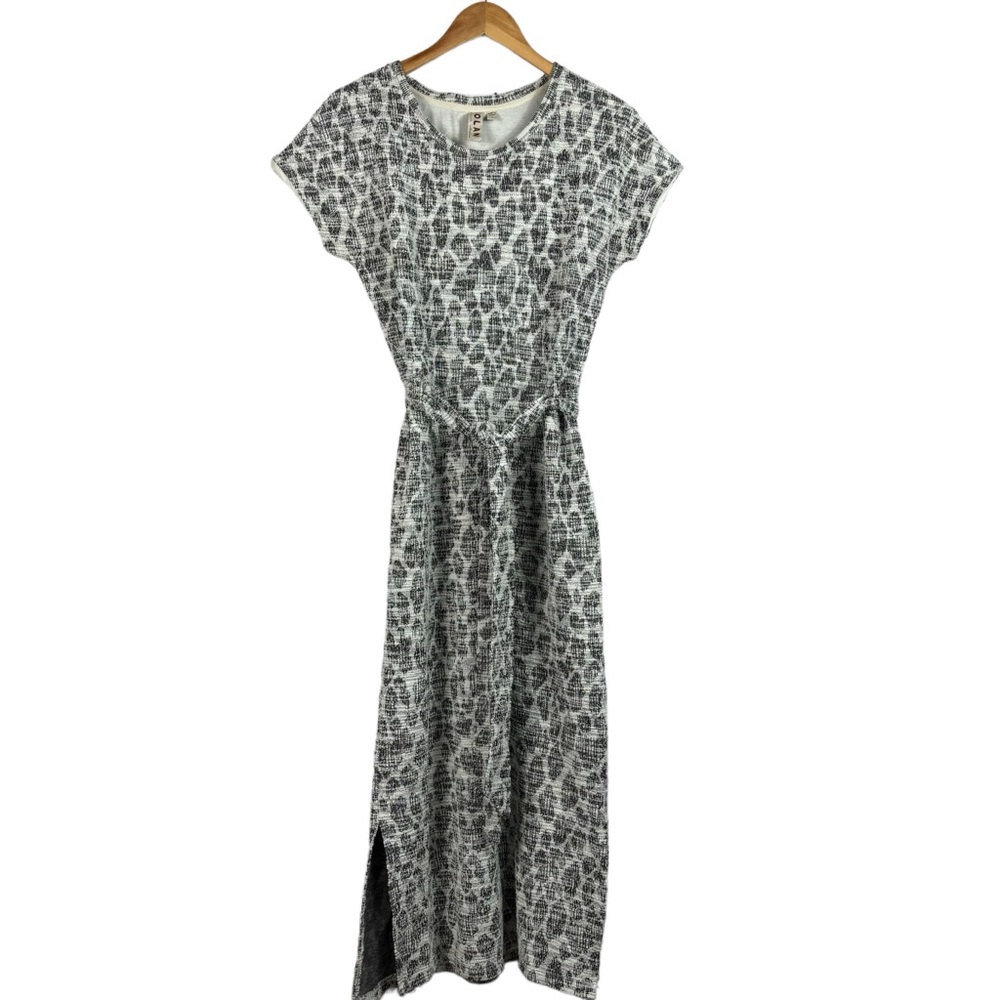 Dolan Anthropologie Taleen Textured Animal Print Gray Midi Dress Women's Small